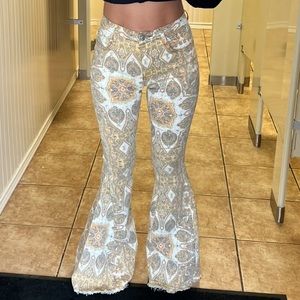 Paisley bell bottom jeans